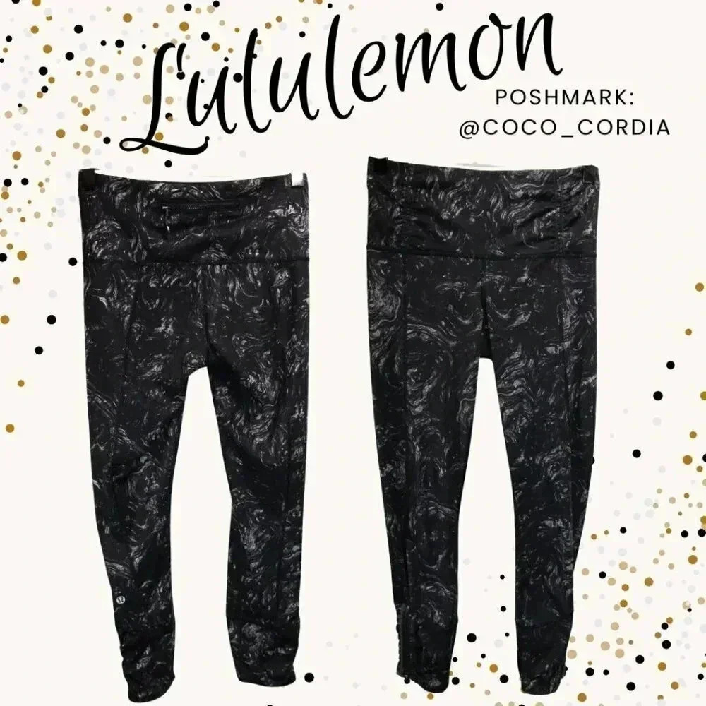 Lululemon Runday Crop Swirls Design size 4